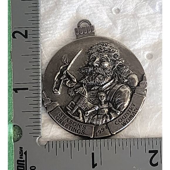 Vintage Country Woman Pewter Christmas Ornaments 1994 1995 1996 Lot Of 3 - Picture 7 of 8